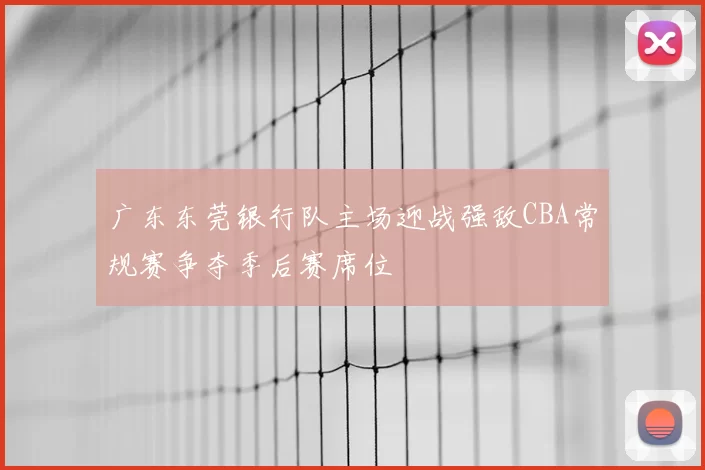 广东东莞银行队主场迎战强敌CBA常规赛争夺季后赛席位