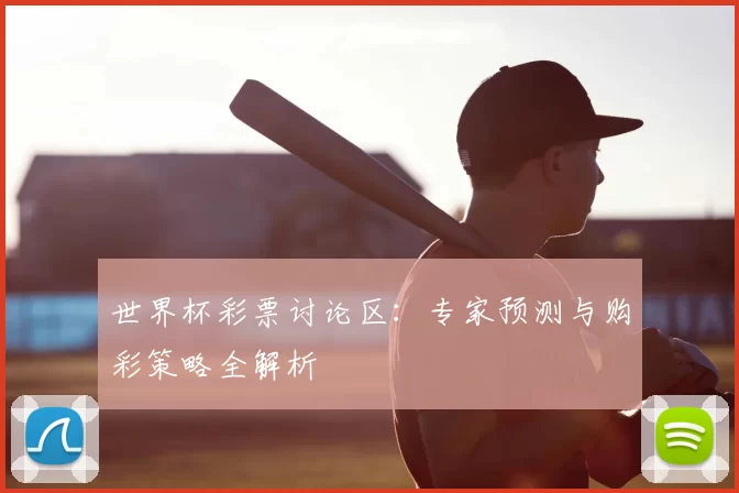 世界杯彩票讨论区：专家预测与购彩策略全解析